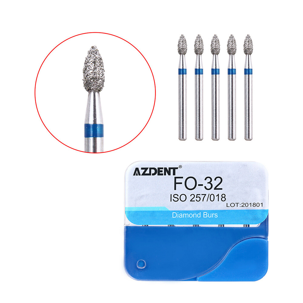 100Pcs AZDENT Dental Diamond Burs Medium FG for High Speed Handpiece 20Types