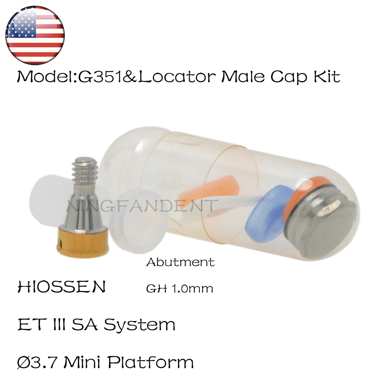 US Implant Locator Abutment & Retention Caps For Hiossen ET III Mini/Standard