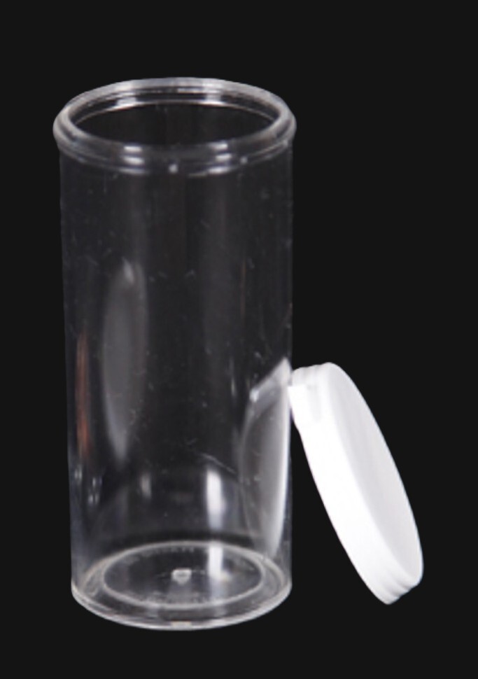 Clear Polystyrene Plastic 1.5oz Vials with Snap Caps