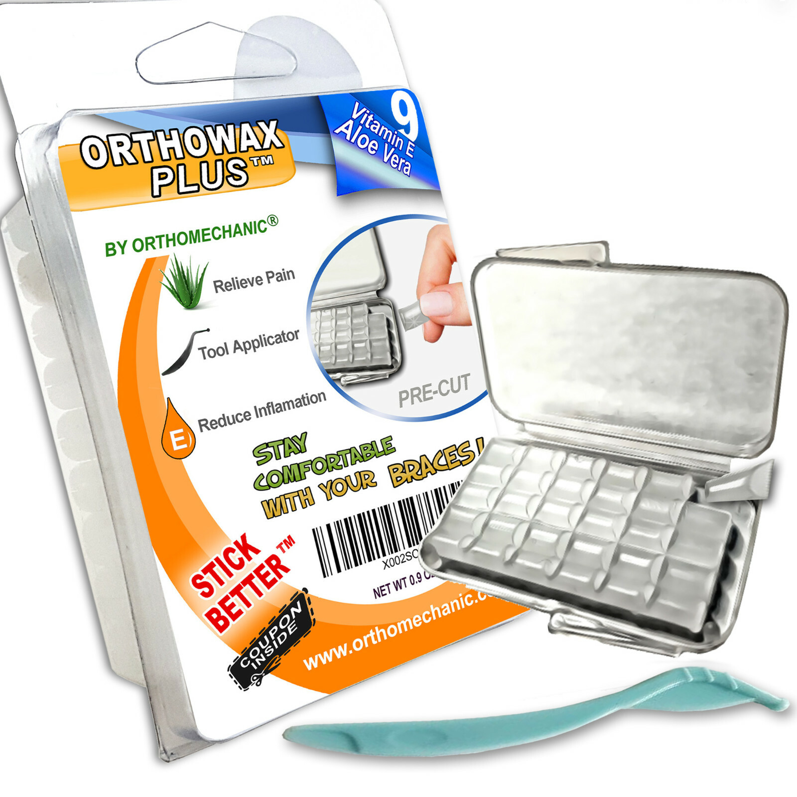 NEW! – ORTHODONTIC WAX – NOW PRECUT – ORTHOWAX PLUS ™ – ALOEVERA – VITAMIN E