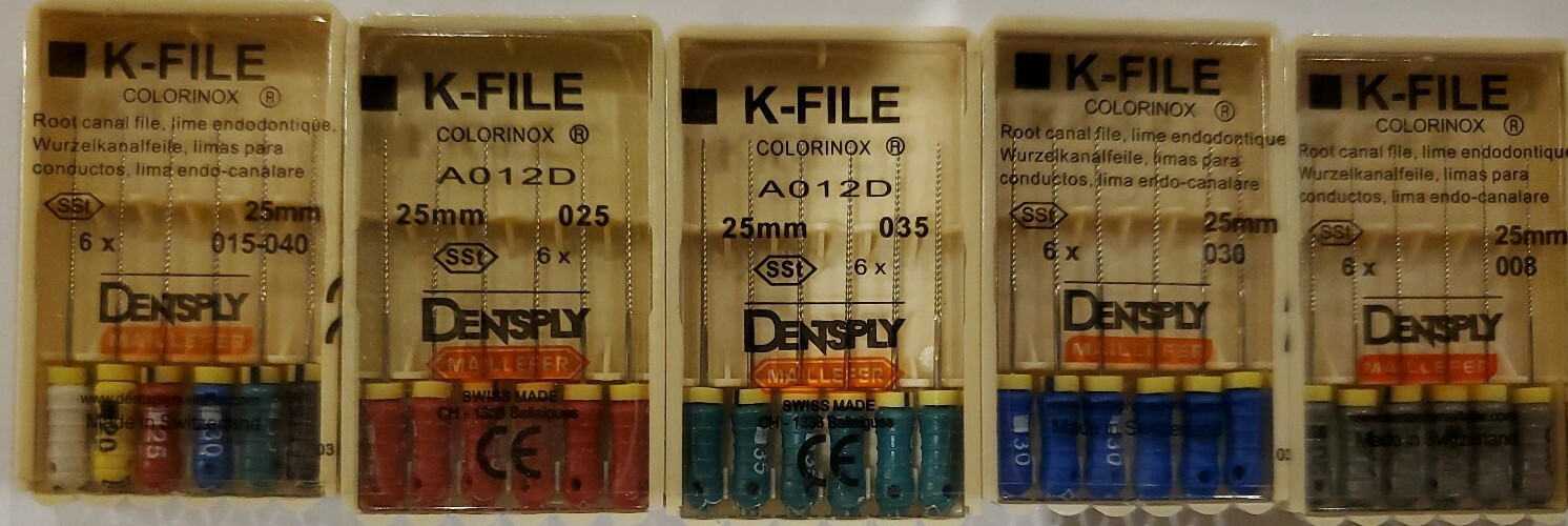Dentsply Maillefer K-File Endodontic Dental Files 5 Packs any size 28 mm