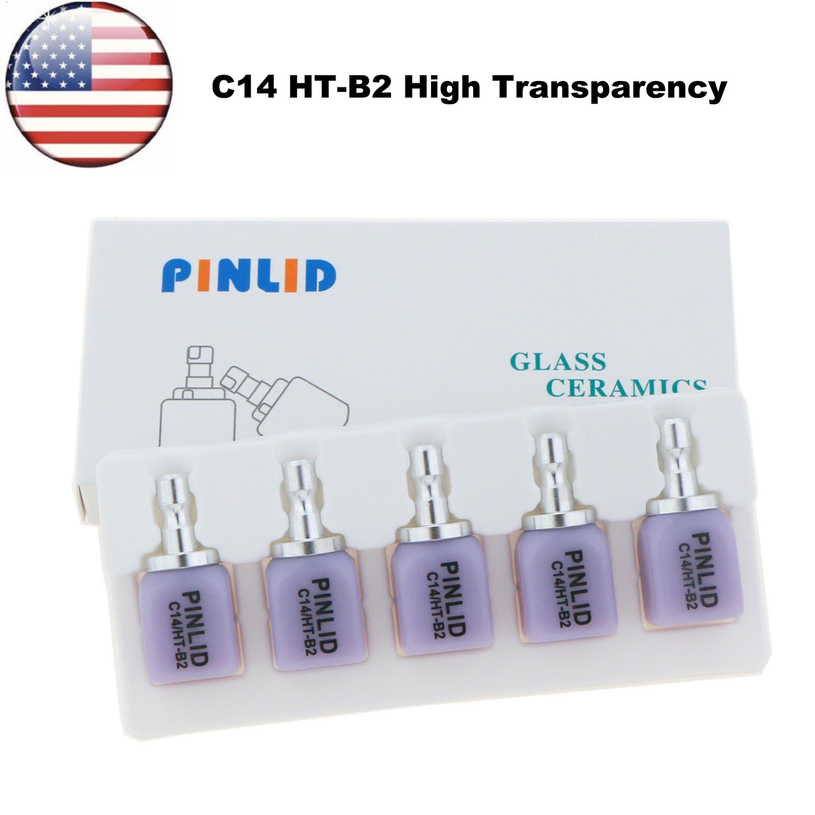 US C14 HT Dental Glass Ceramic Lithium Disilicate Blocks CEREC CAD CAM Block