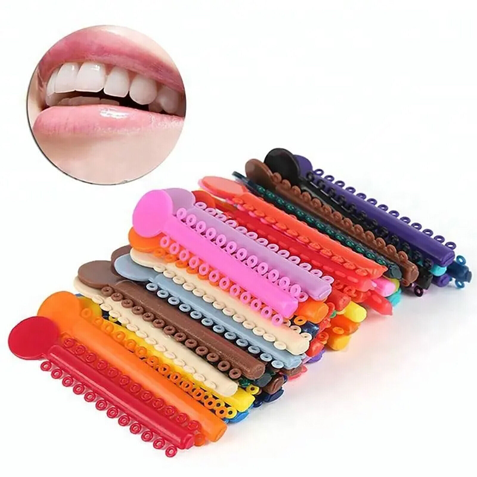 1040Pcs Dental Orthodontic Elastic Ligature Ties Rubber Bands for Brackets Brace