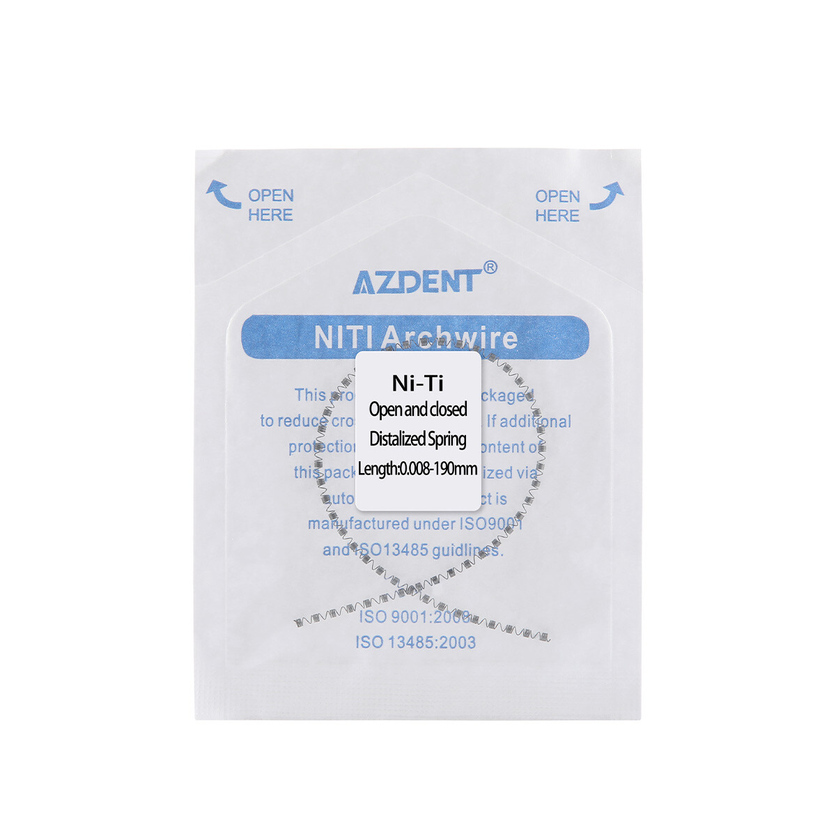 AZDENT Dental Orthodontic Niti Open &Closed Distalized Spring 0.010 /0.012 190mm