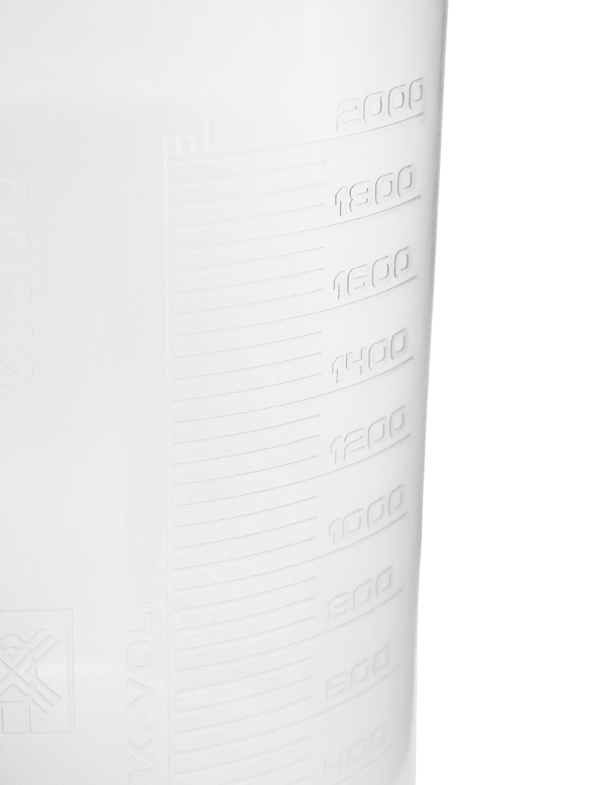 Eisco Labs 2000ml Polypropylene Plastic Beakers, Raised Graduations – 12 Pack