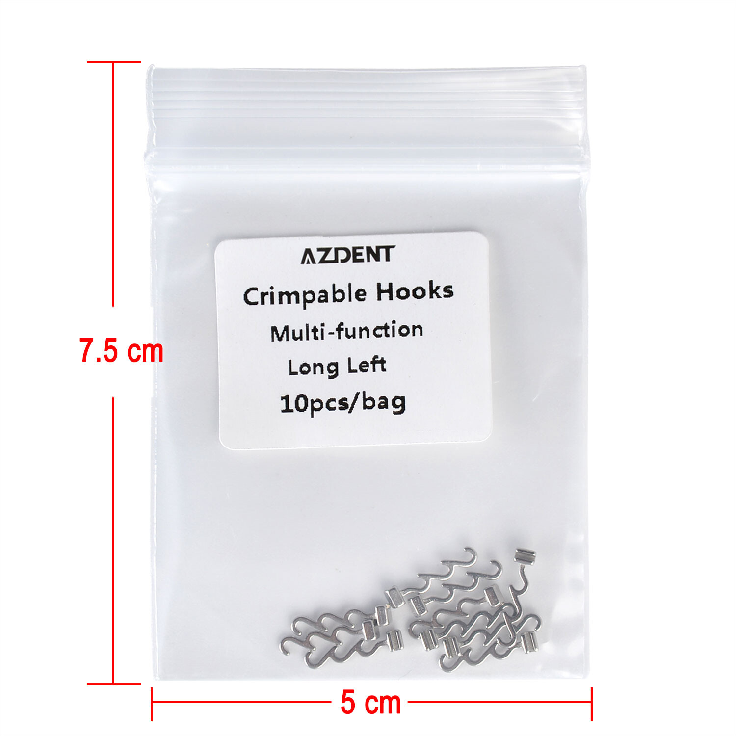 10pcs/pack Dental Orthodontic Crimpable Hooks Short/Long/Stop/Left/Right/Cross