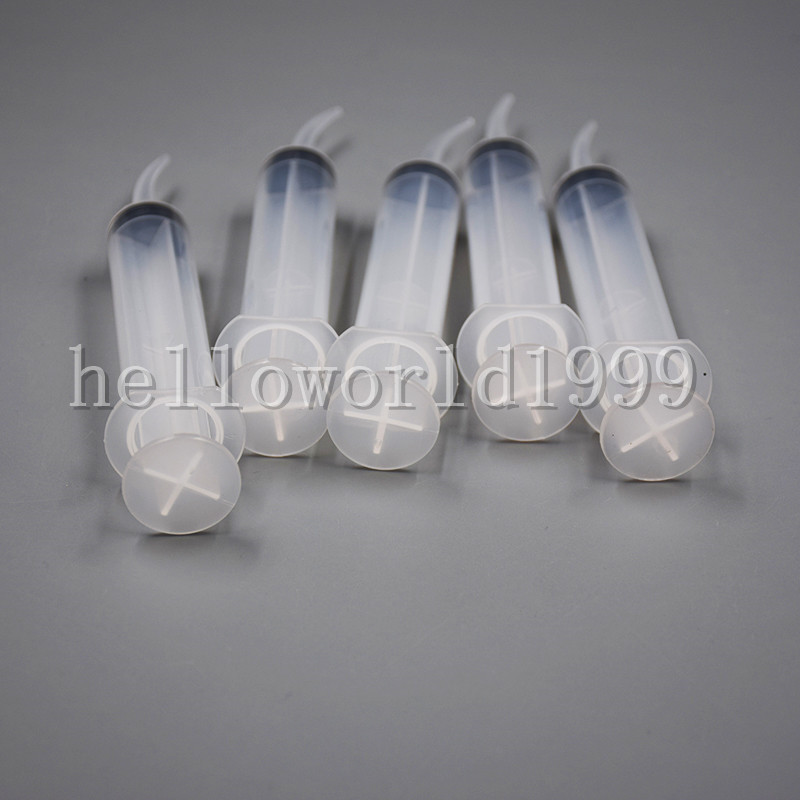 50 Pcs Disposable Dental Irrigation Syringe Curved Tip Utility Hobby Tools 12ML