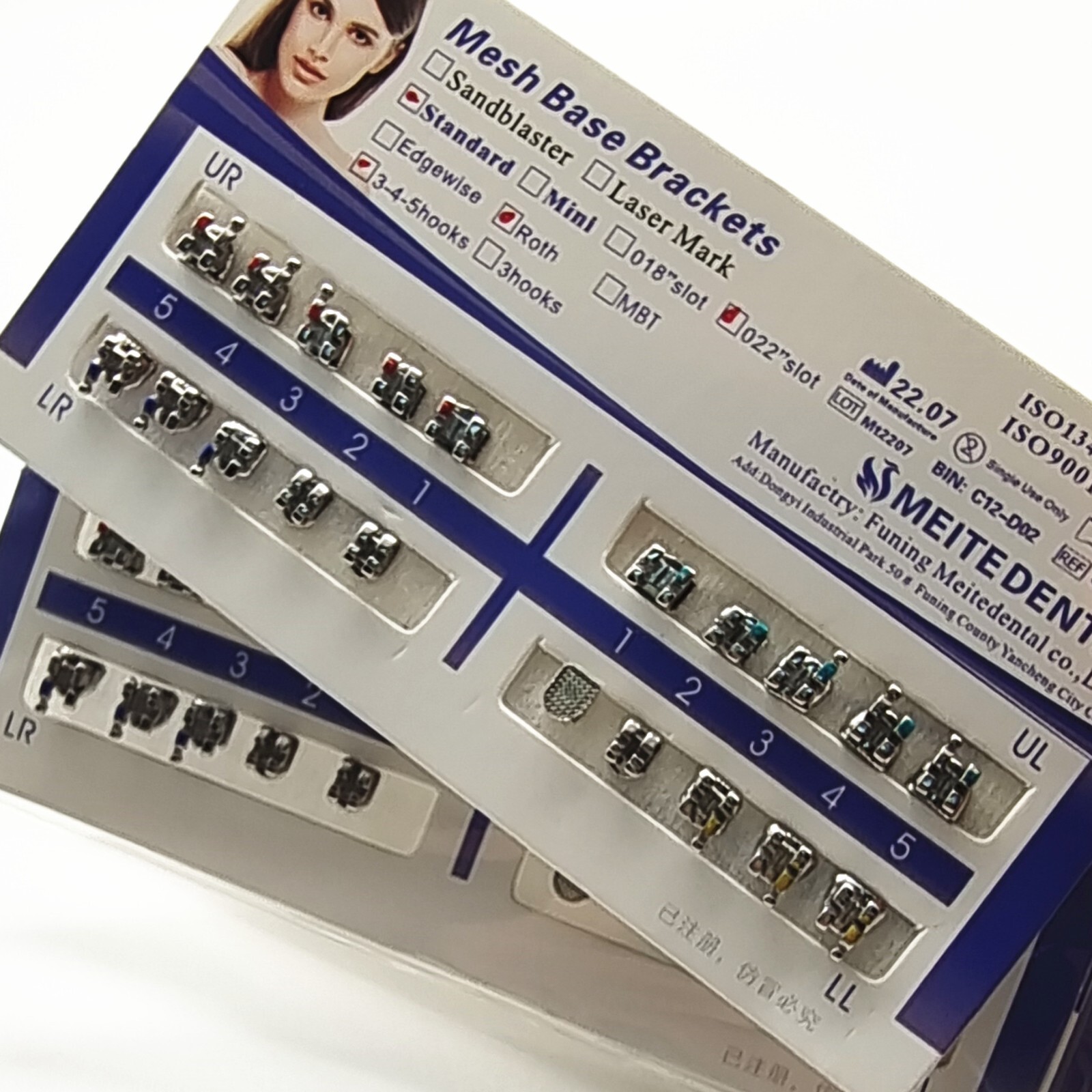 Dental Orthodontic Brackets Braces Standard Roth .022 Hooks 3-4-5