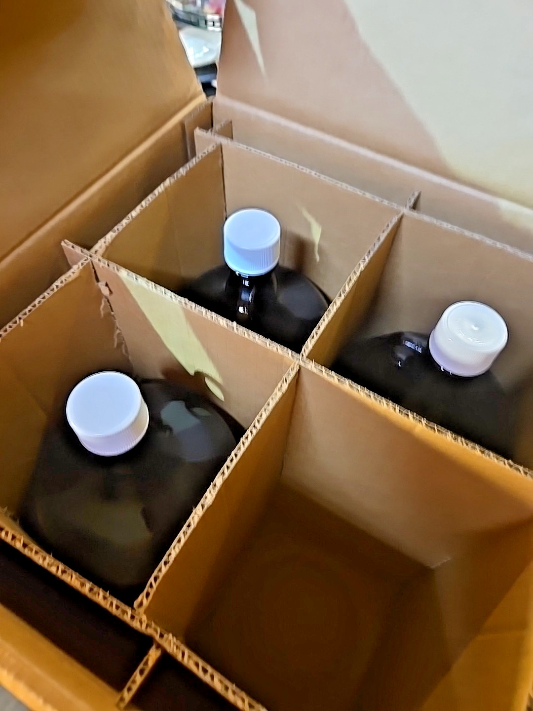 Thermo 245-4000 AMBER BOTTLE Jug, 128 Oz / 4000 ml , Glass, Amber, NEW Case Of 4