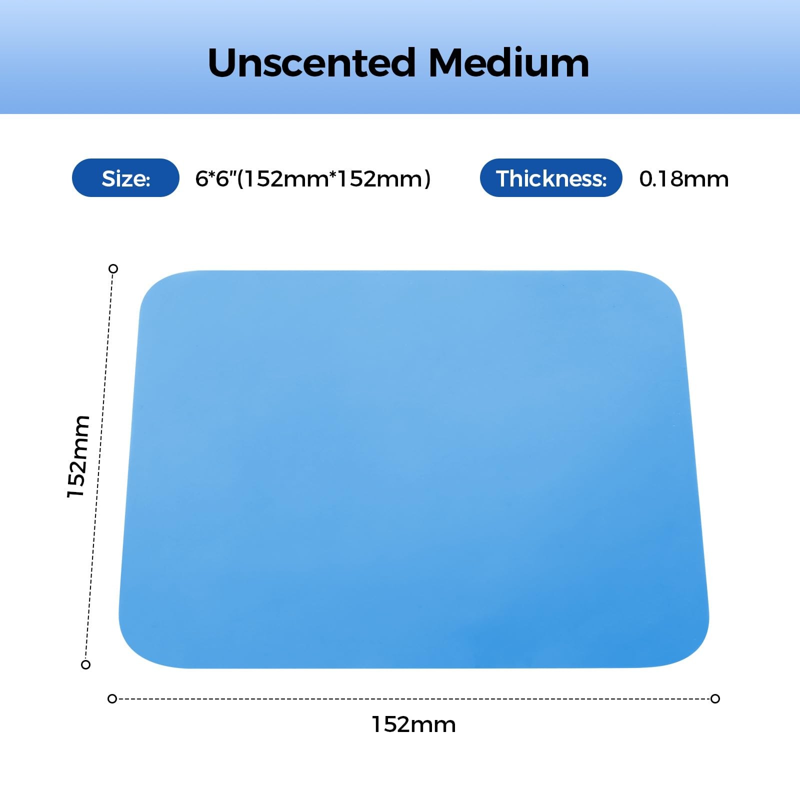 Latex Dental Dam Rubber 6 x 6, Unscented Blue, Medium Powder-Free, Pack of 36