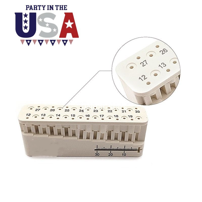 1Pcs Dental Endodontic File Holder Block w Endo Measuring Ruler Autoclavable USA
