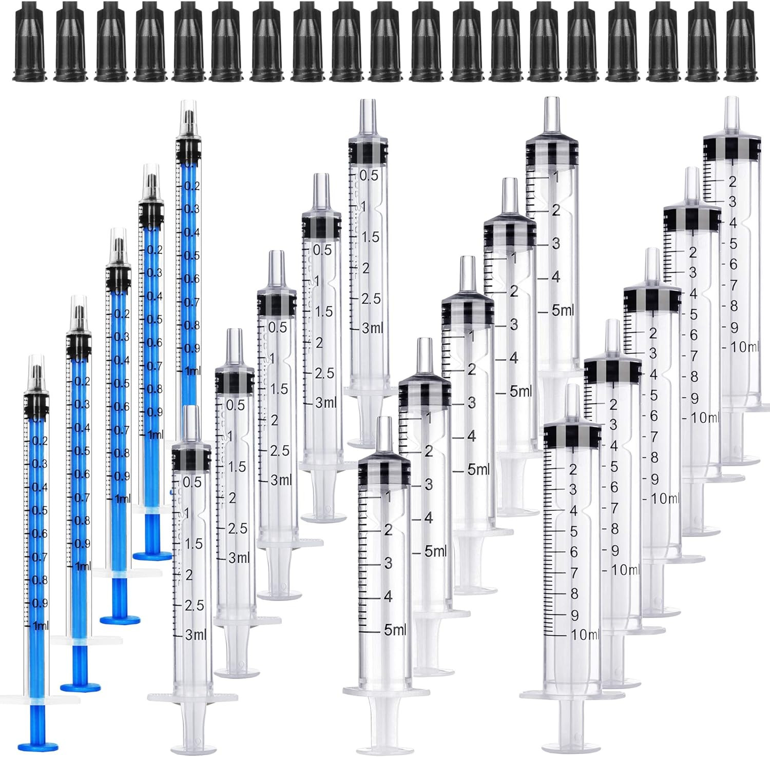 20 Pack Plastic Syringes – 1Ml / 3Ml / 5Ml / 10Ml – Separate Sterile Packaging S