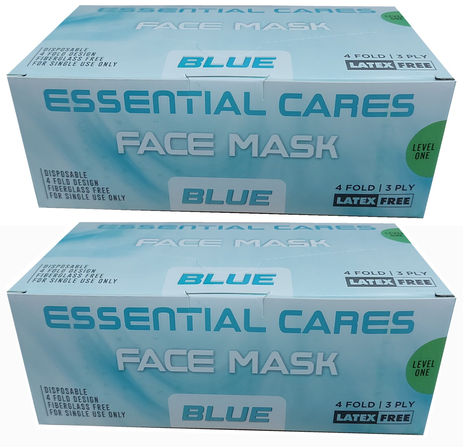 Disposable Facemask, Blue, 3-Ply, 50Pcs/Box (2 Boxes), ECS
