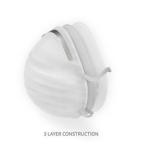 FLTR NIOSH N95 Particulate Respirators, Single Use, One Size, White, 19 ct