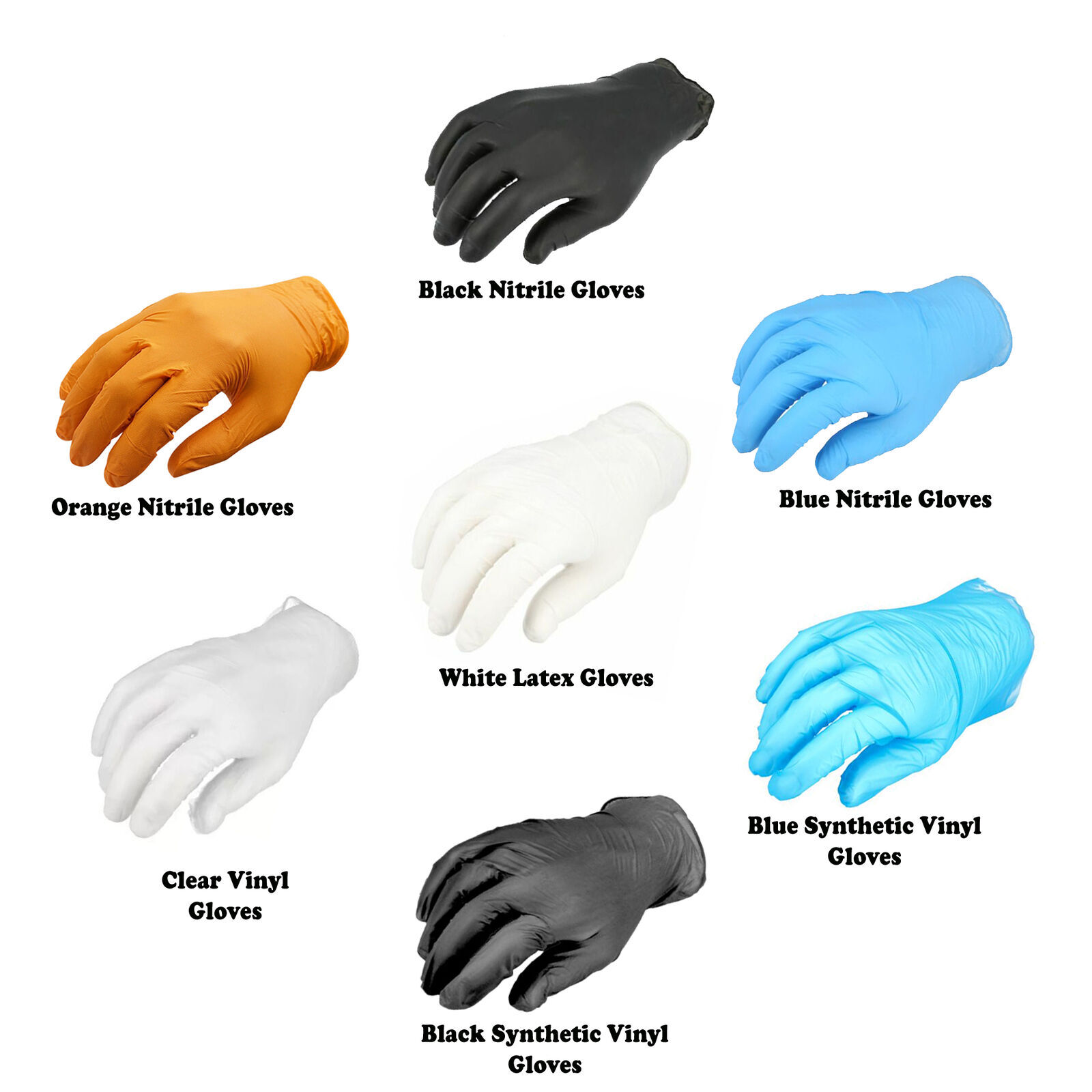 Disposable Medical Exam Gloves, Powder Free, 4 Mil – 8 Mil, Size: S/M/L/XL/2XL