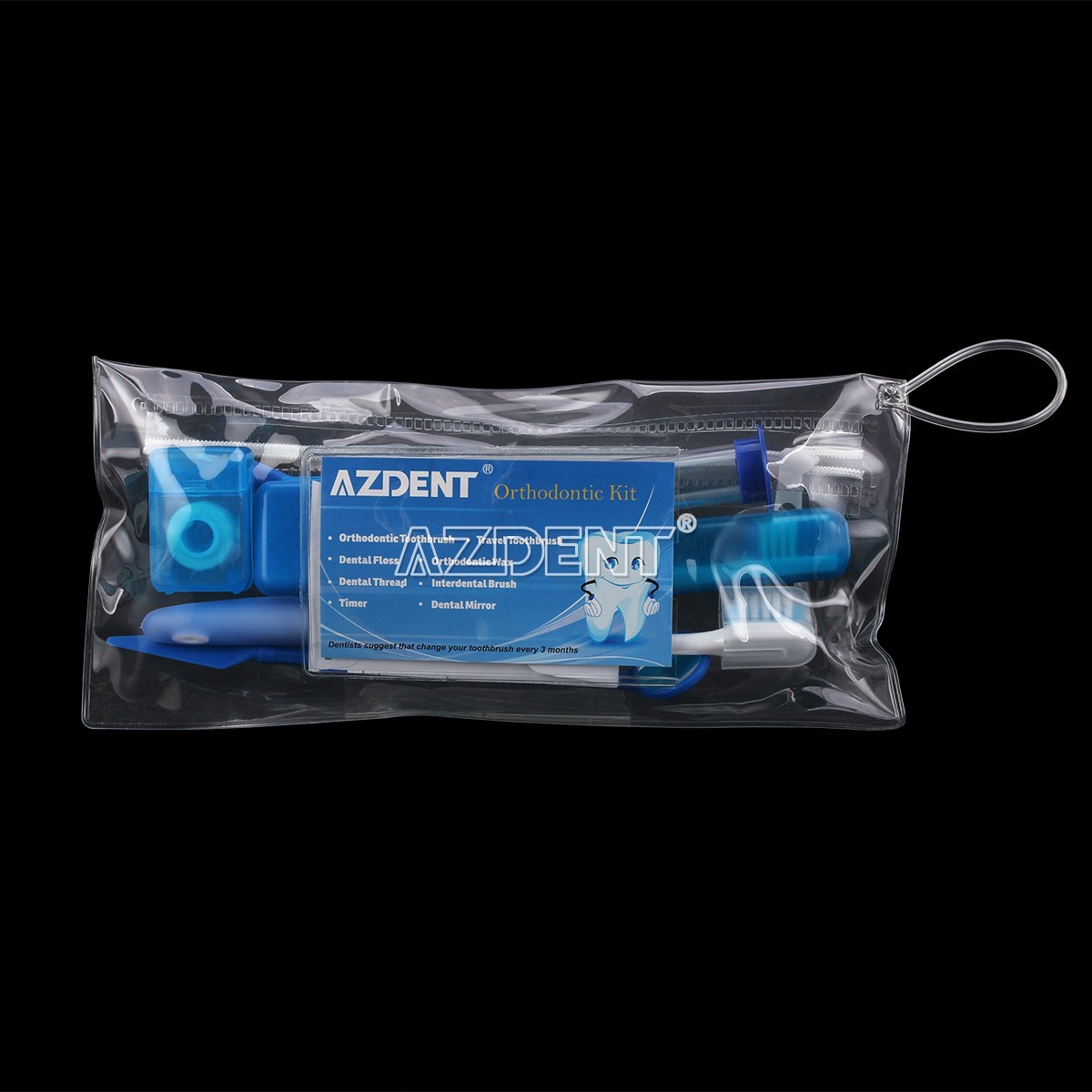 5 X Dental Orthodontic Brush Toothbrush Interdental Floss Oral Care Blue