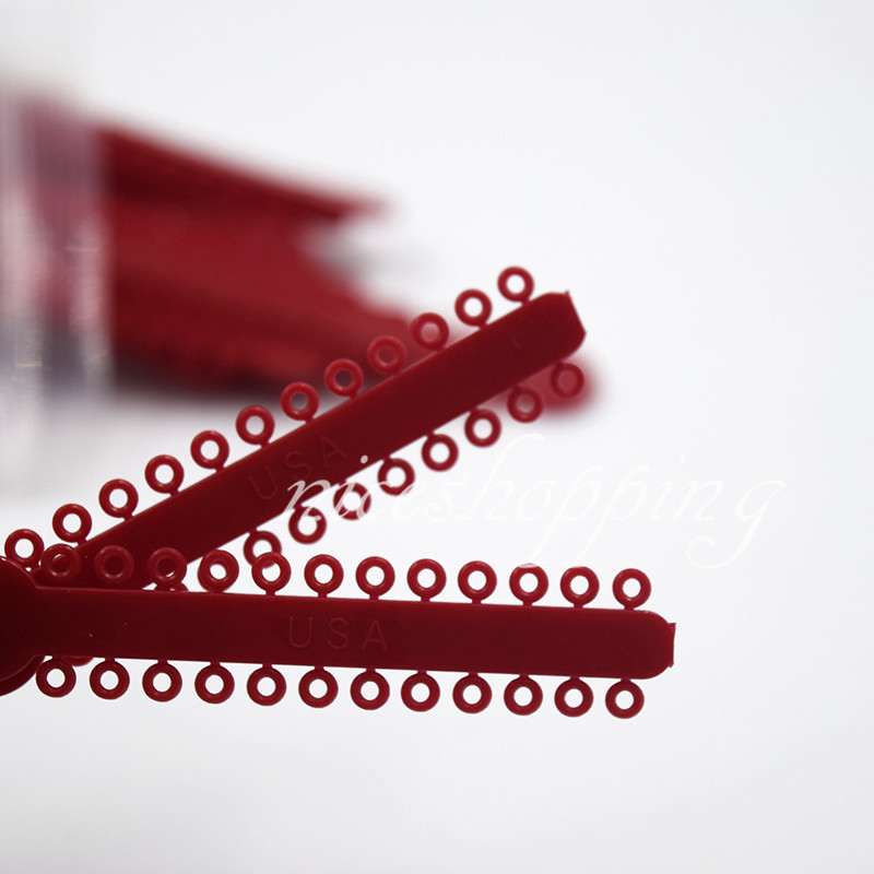 1008Pcs/Pack Dental Orthodontics Elastic Ligature Ties White Black Blue Red Grey