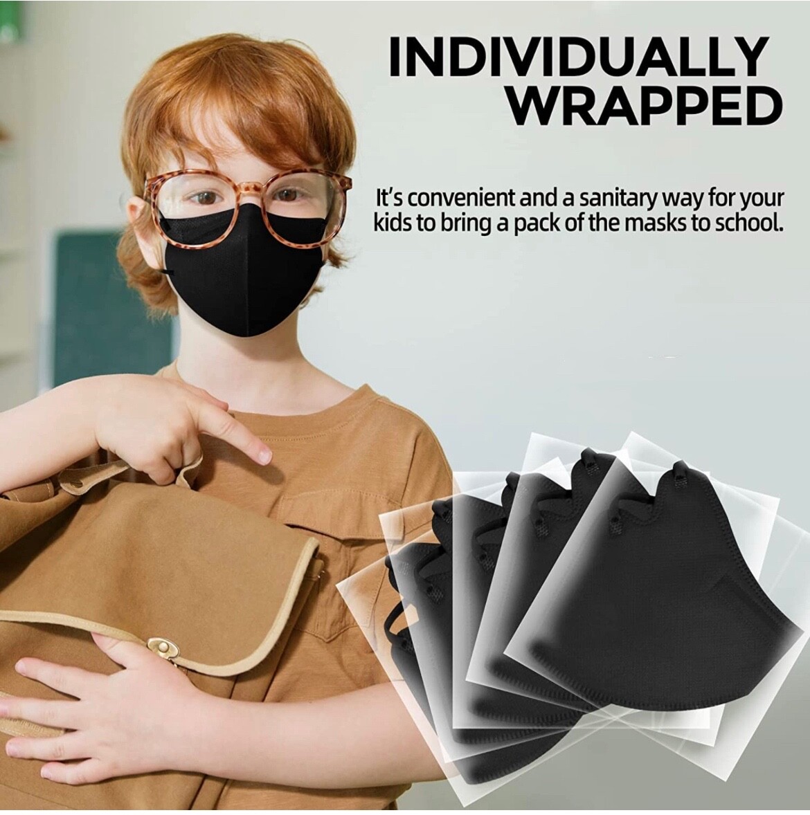10/100 Pcs Black KN95 Protective 5 Layer Face Mask BFE 95% Disposable Kids Masks