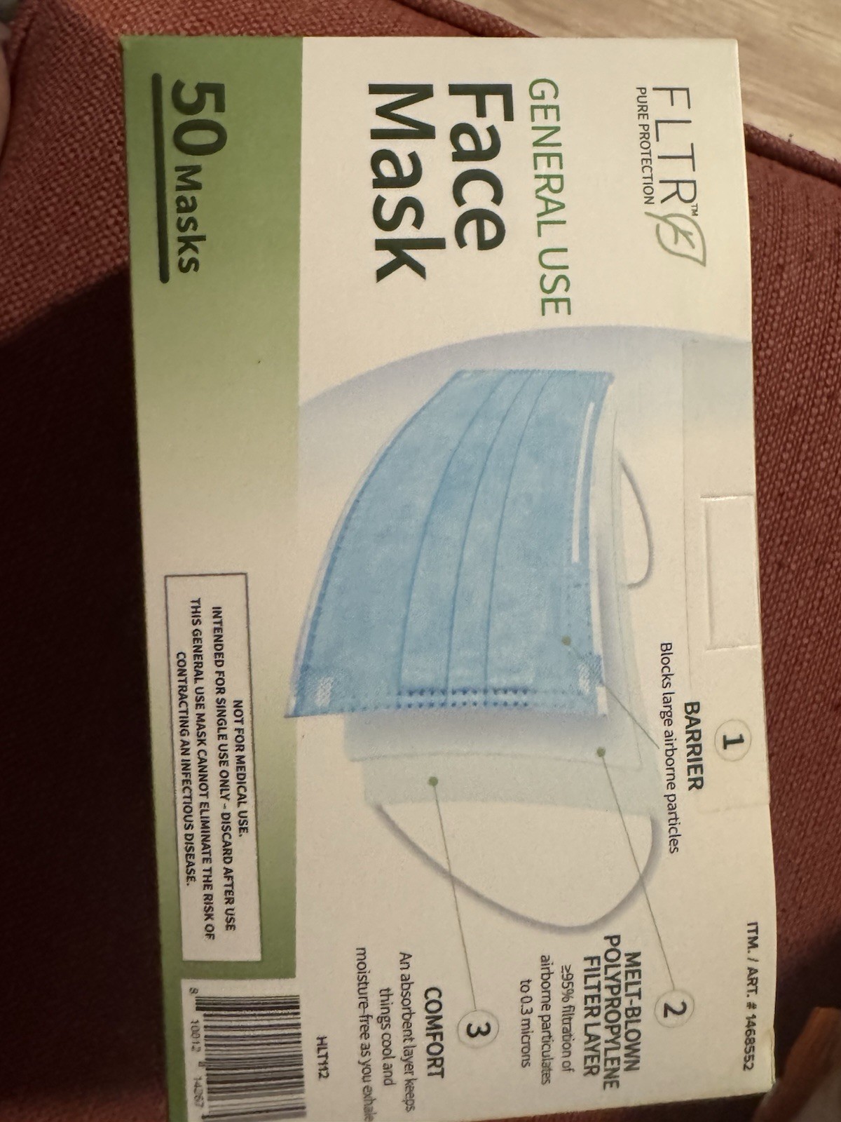 FLTR General Use Face Mask Disposable 50 Count for Cosmetology & Dental Lab