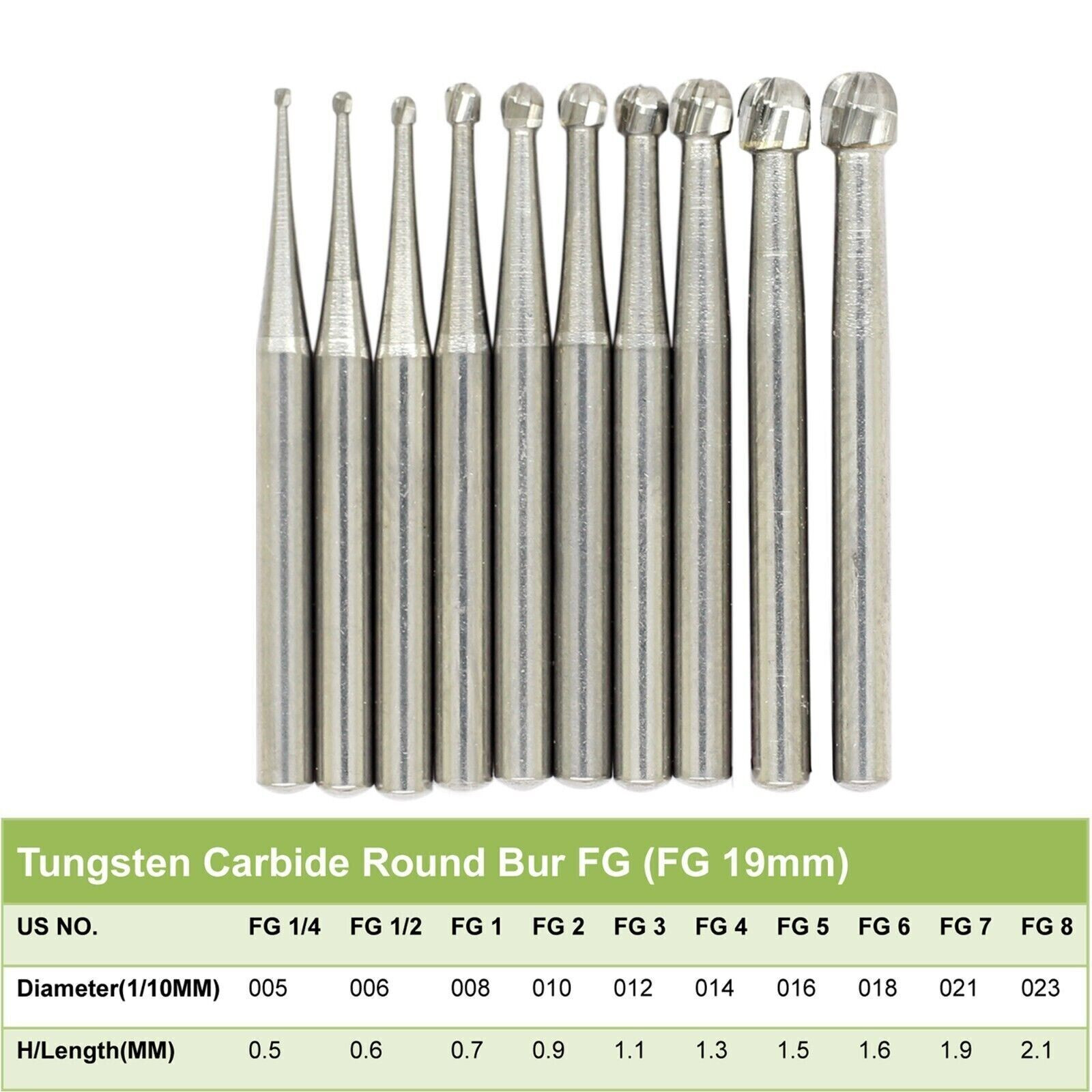 Dental Carbide Burs FG 19mm / FG SURG 25mm Long Shank Surgical High Speed