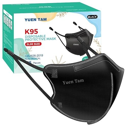 YUEN TAM KN95 MASK 25 COUNT (SLIM SIZE) BLACK
