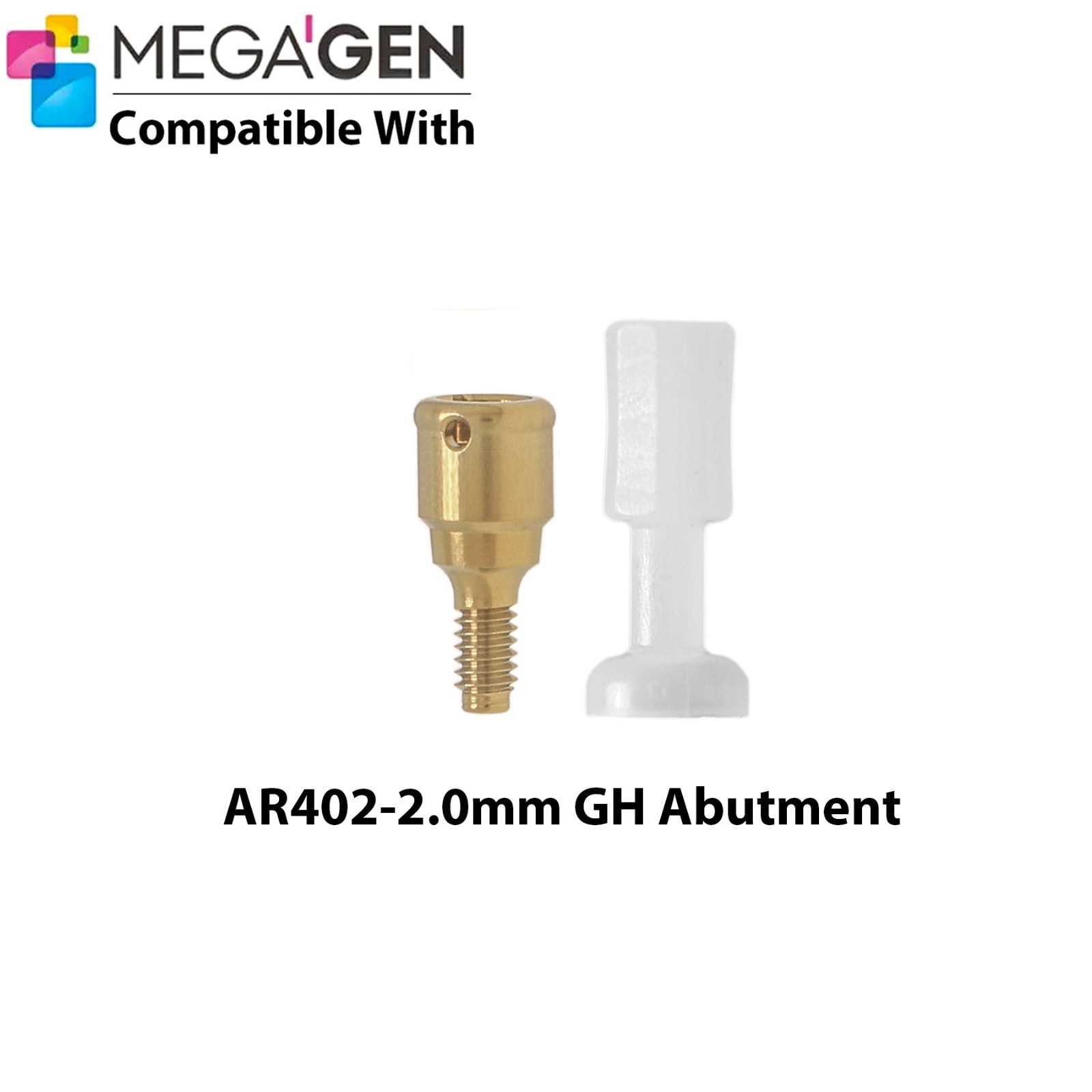 Dental Locator Abutment & Male Cap Compatible MegaGen AnyRidge AR Implant System
