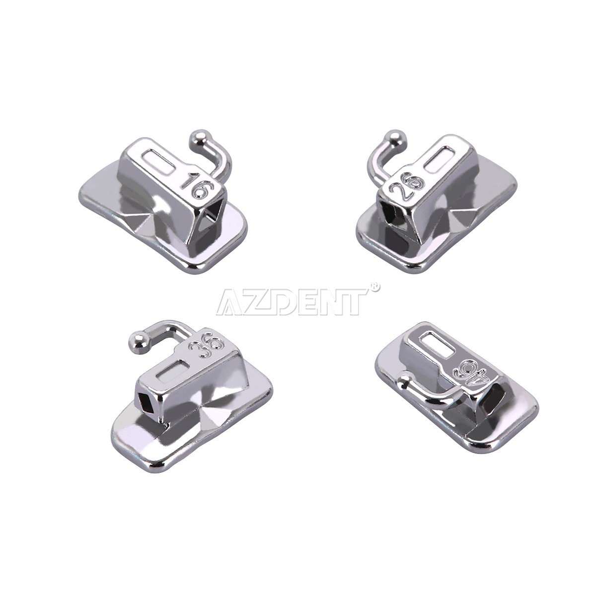 AZDENT Brackets de Ortodoncia Dental Autoligado Pasivo MBT/Roth 022 Ganchos 345
