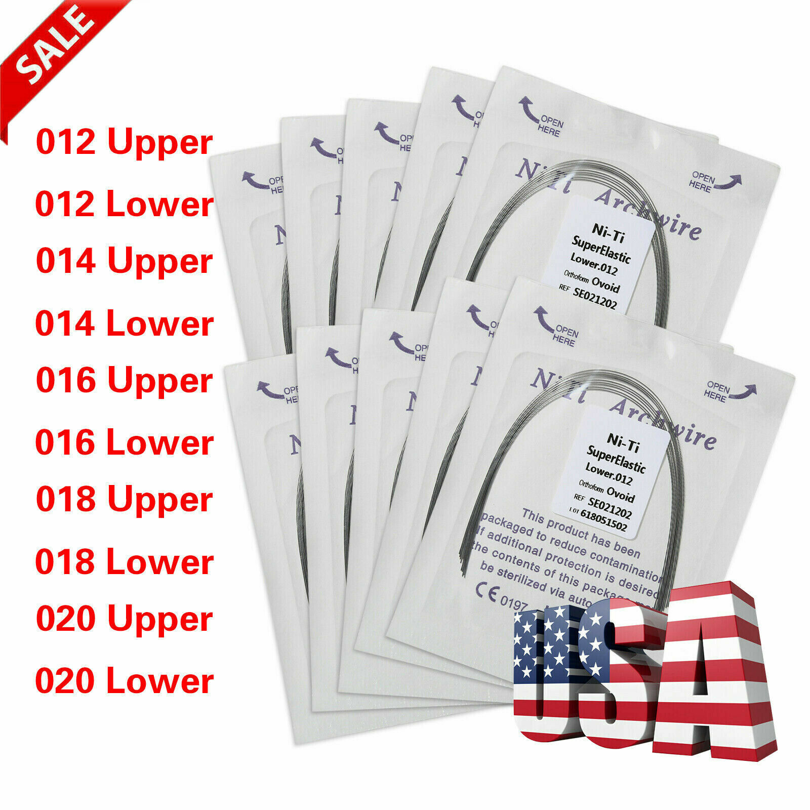10pcs/pk Dental Orthodontic Niti Arch Wire Round Ovoid Form all size option U-pi