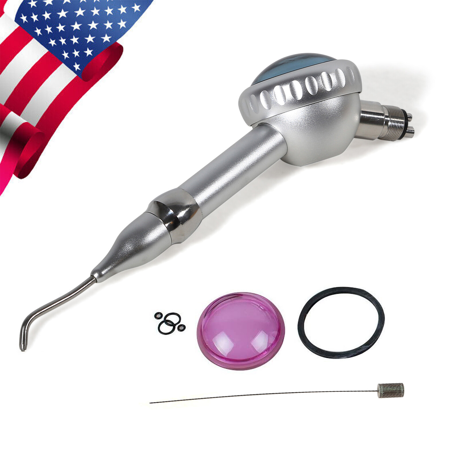 Dental Air Polisher Flow Teeth Polishing Handpiece Hygiene Prophy Jet 4 H &Tip
