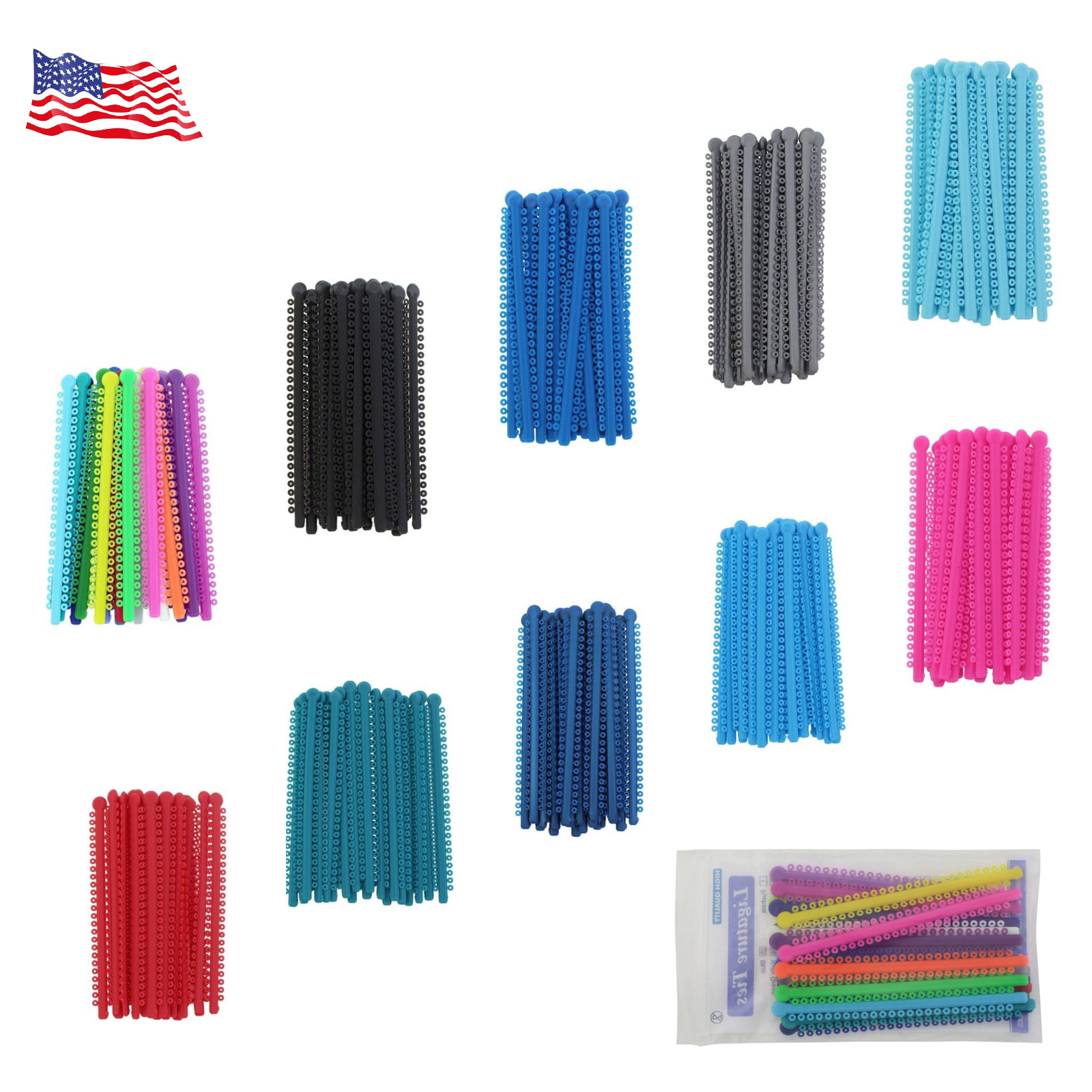 1000pcs Dental Orthodontic Ligature Ties Brace Elastic Rubber Bands For Brackets