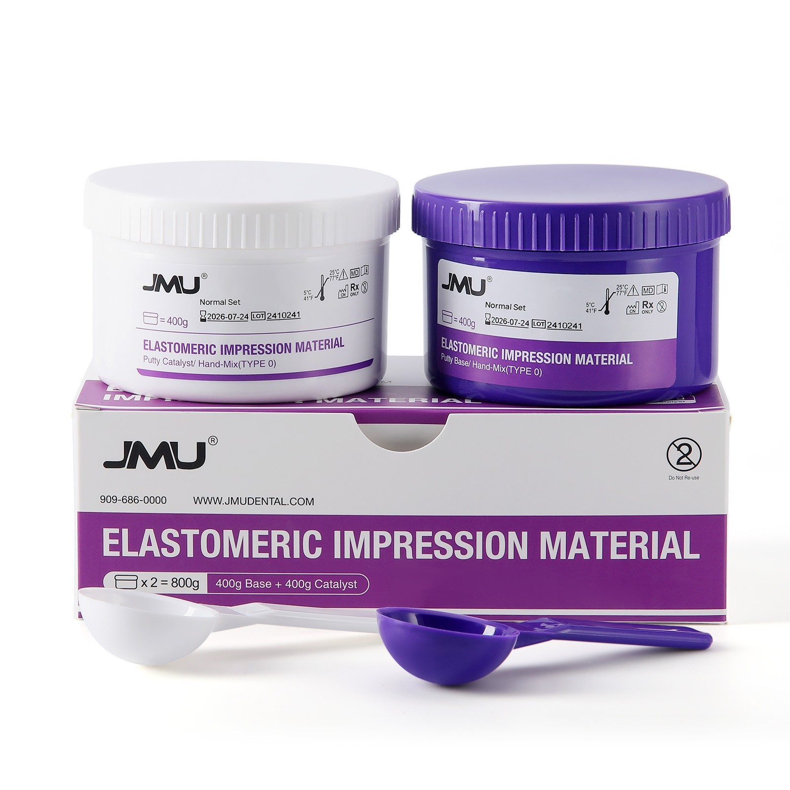 JMU Dental Putty Impression Materials Normal Set 400g Base+400g Catalyst