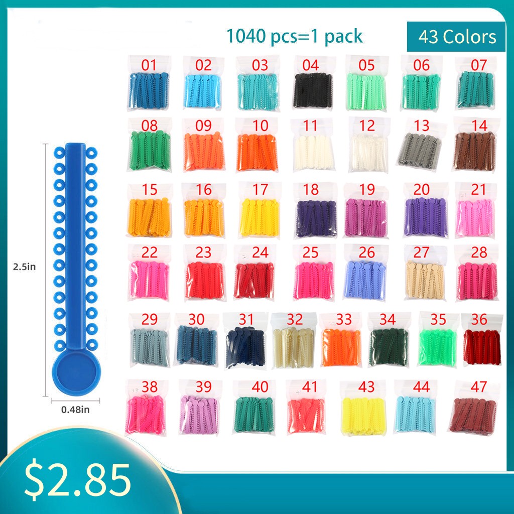1040 Orthodontic Ligature Ties Elastic Rubber Band Ligadura Ortodoncia Bracket