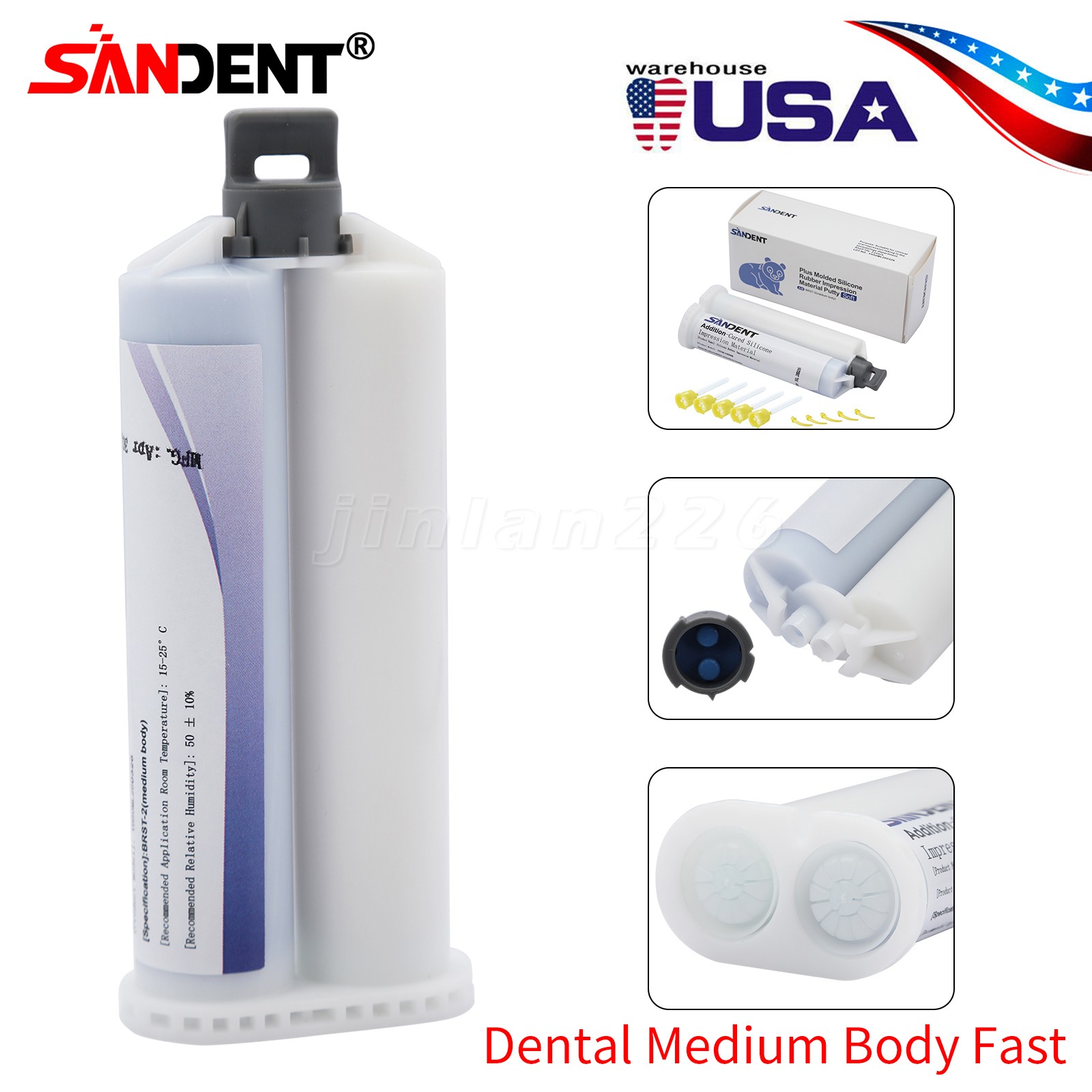 SANDENT MEDIUM BODY Fast SET VPS 50 ML CARTRIDGES IMPRESSION + 5 TIPS