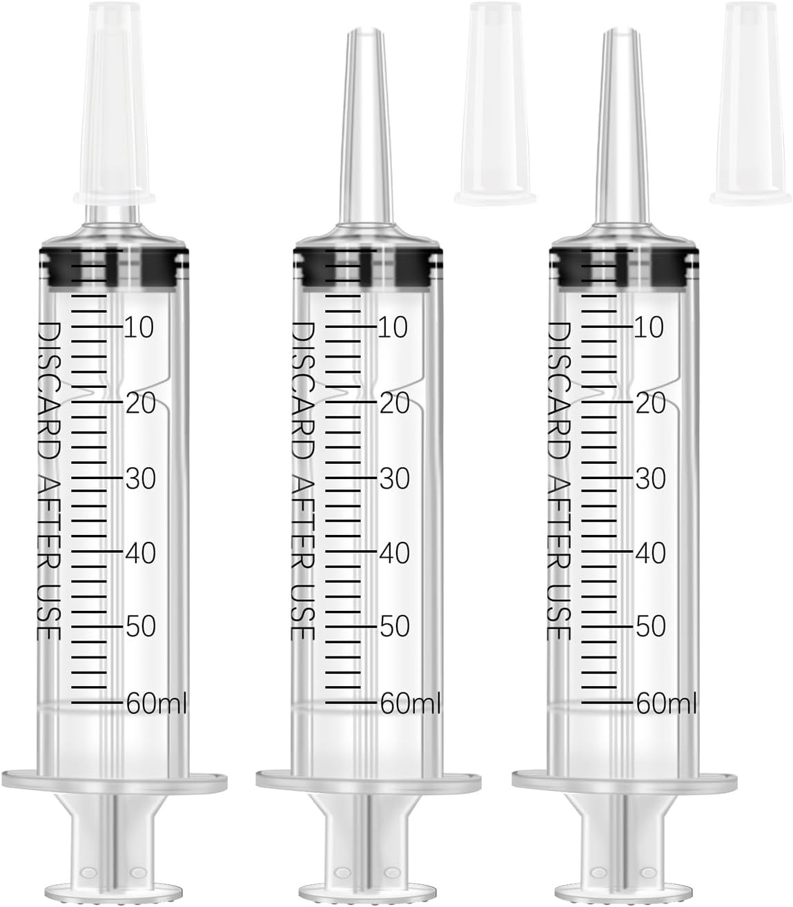 Syringe with Cap No Needle for Scientific Lab, Pet Feeding, Refilling Dispensing