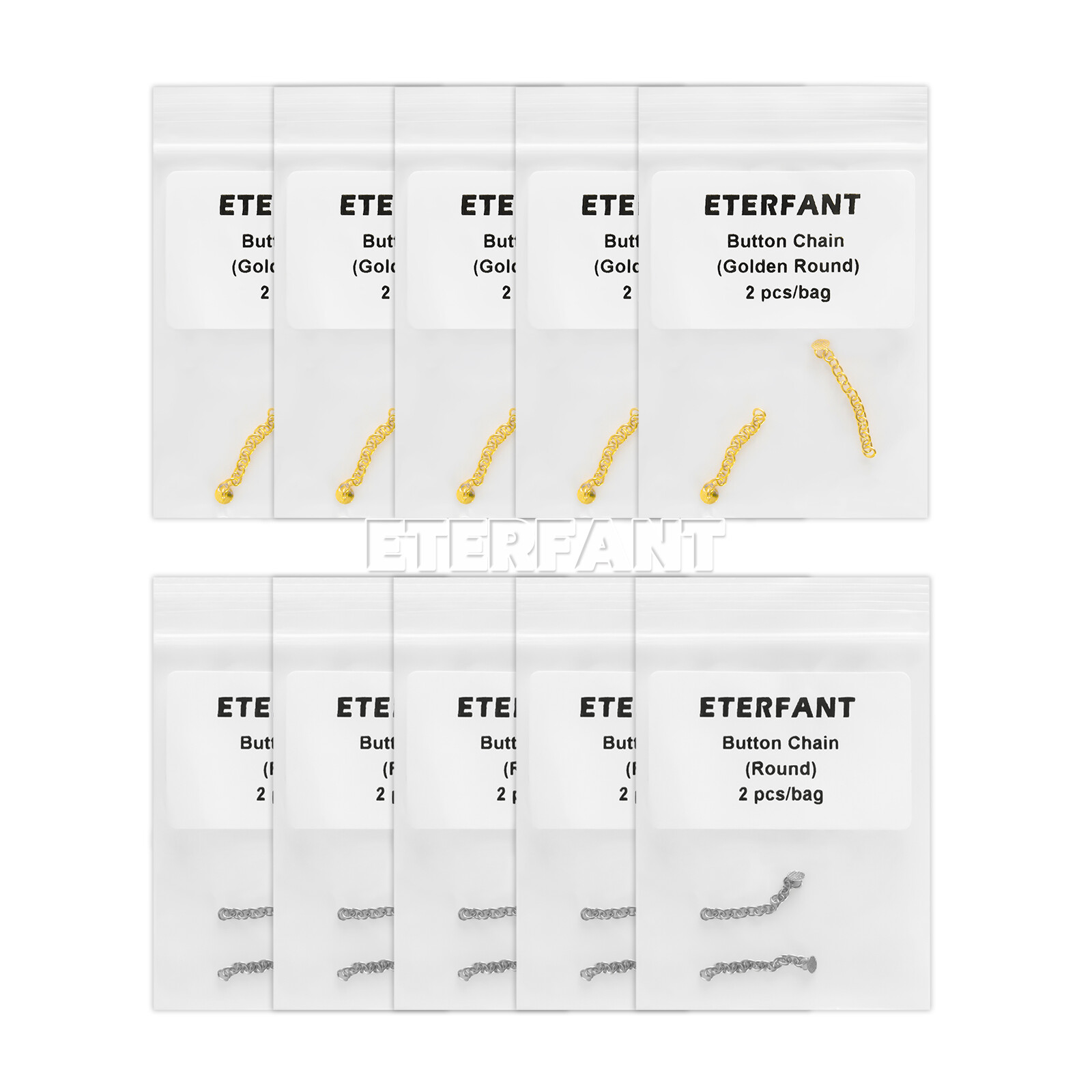 ETERFANT Dental Ortho Lingual Buttons Round/Rectangular/Button Chains Bondable