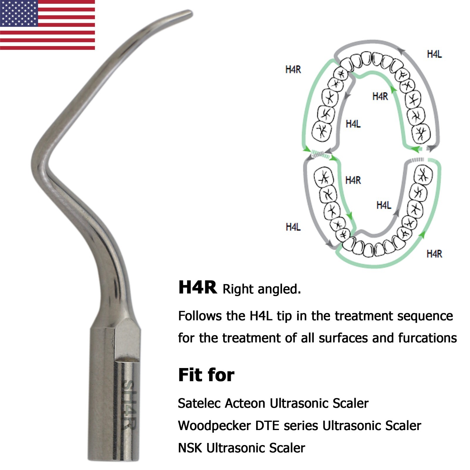 Dental Ultrasonic Piezo Scaler ACTEON Newtron P5 LED Handpiece Satelec Tips H3