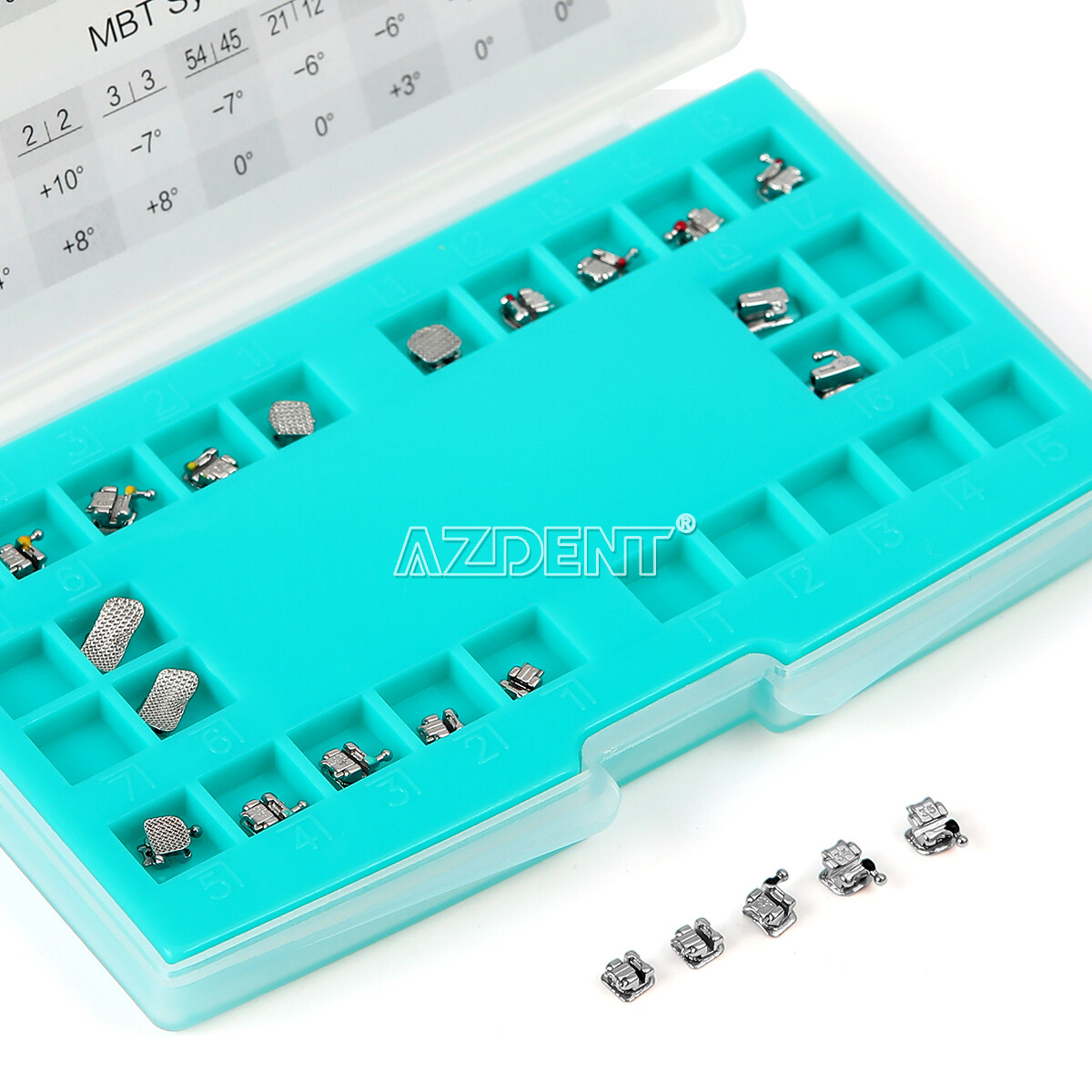 AZDENT Dental Ortho Self-ligating Brackets Mini Roth/MBT .022 Hook 3 4 5 Braces