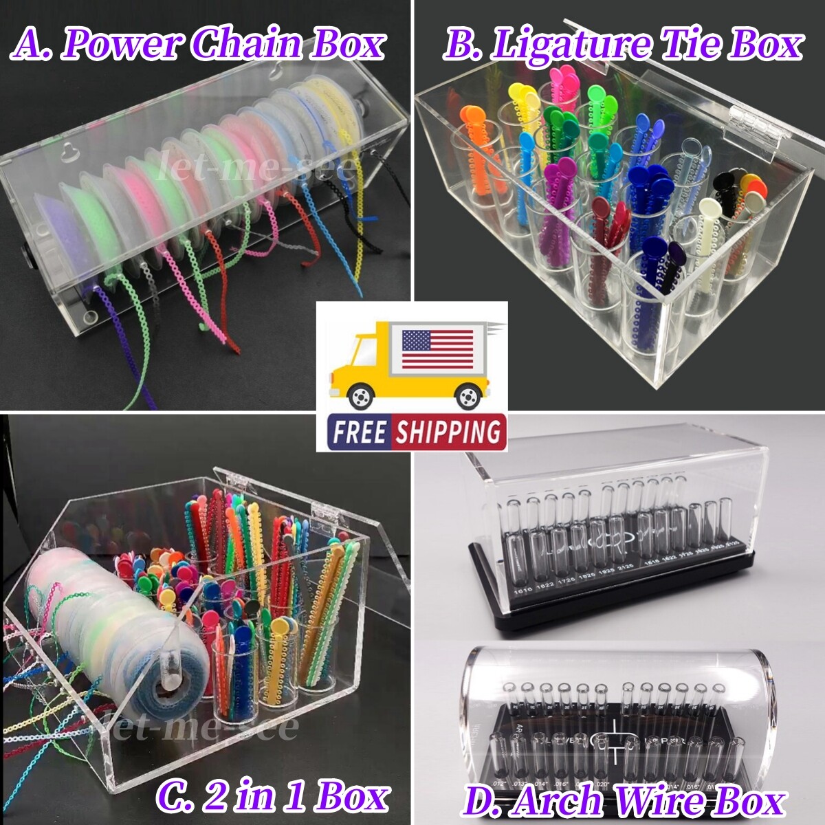 Dental Orthodontic Power Chain Ligature Tie Organizer Storage Box Arch Wire Box