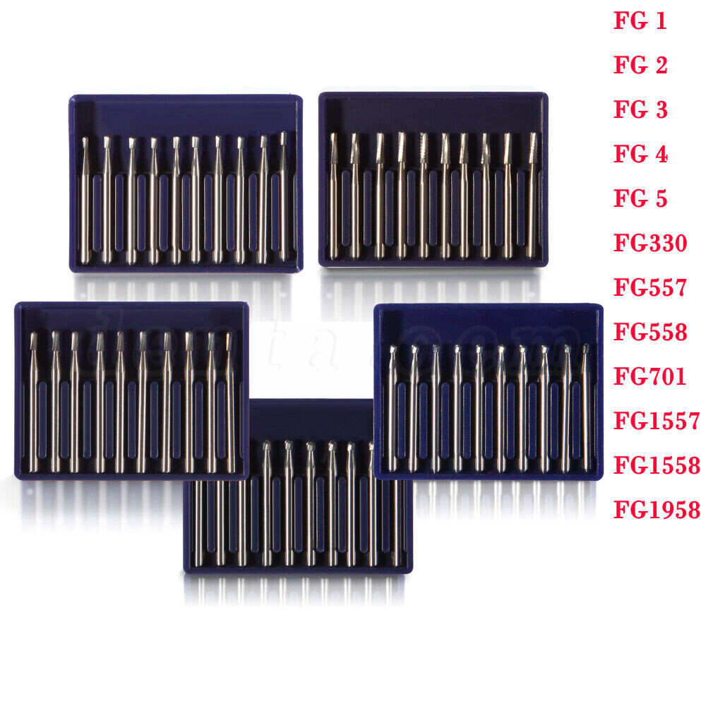 10-100pcs Dental Tungsten Carbide FG Burs Round Bur For High Speed Handpiece