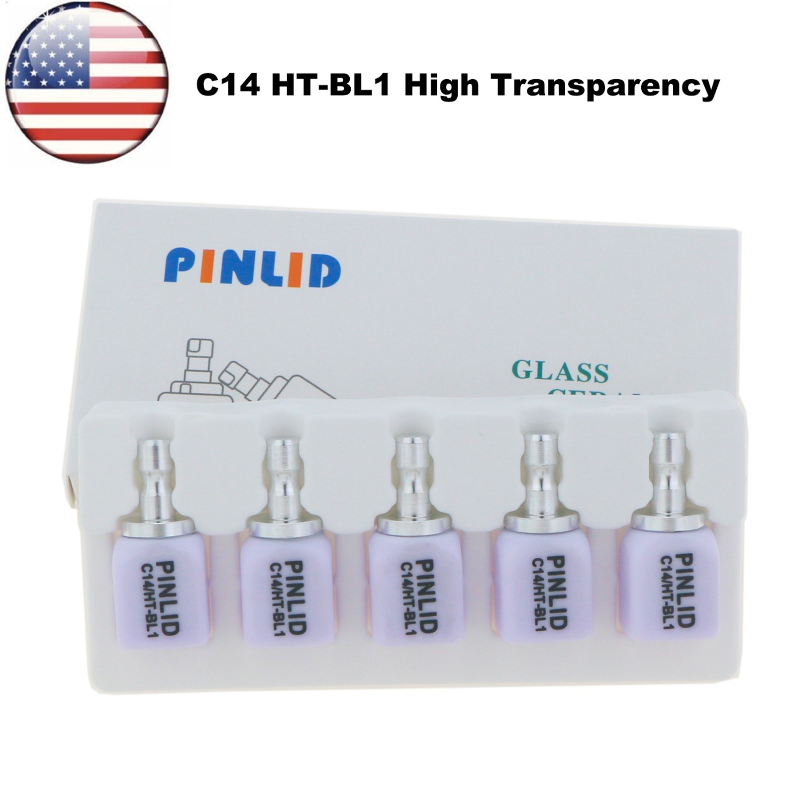 US C14 HT Dental Emax Glass Ceramic Blocks Lithium Disilicate CAD/CAM CEREC
