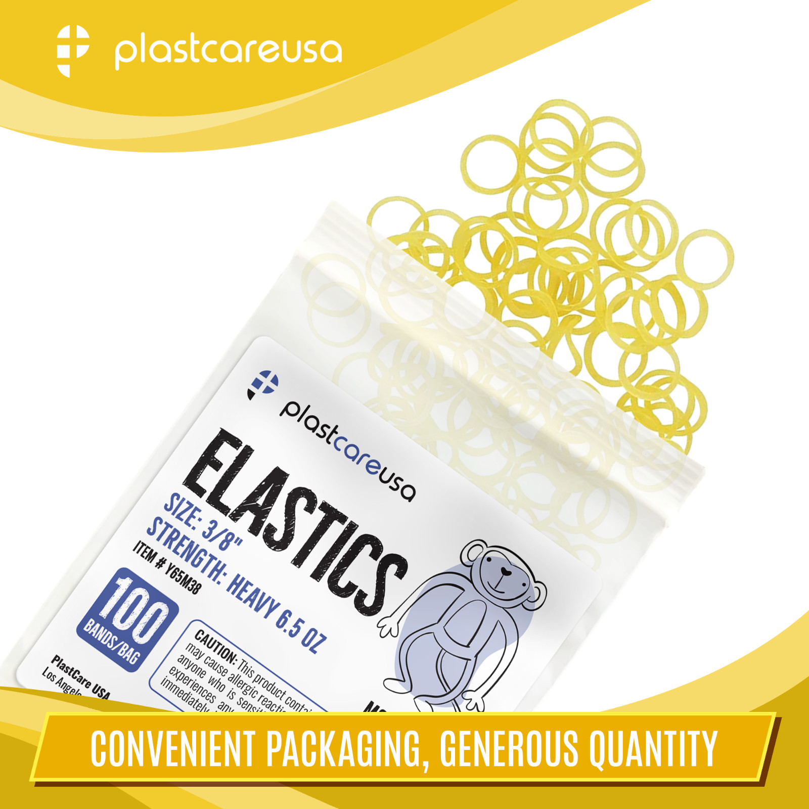 100 Light 3.5 Oz 5/16″ Penguin Orthodontic Latex Elastic Rubber Bands Braces