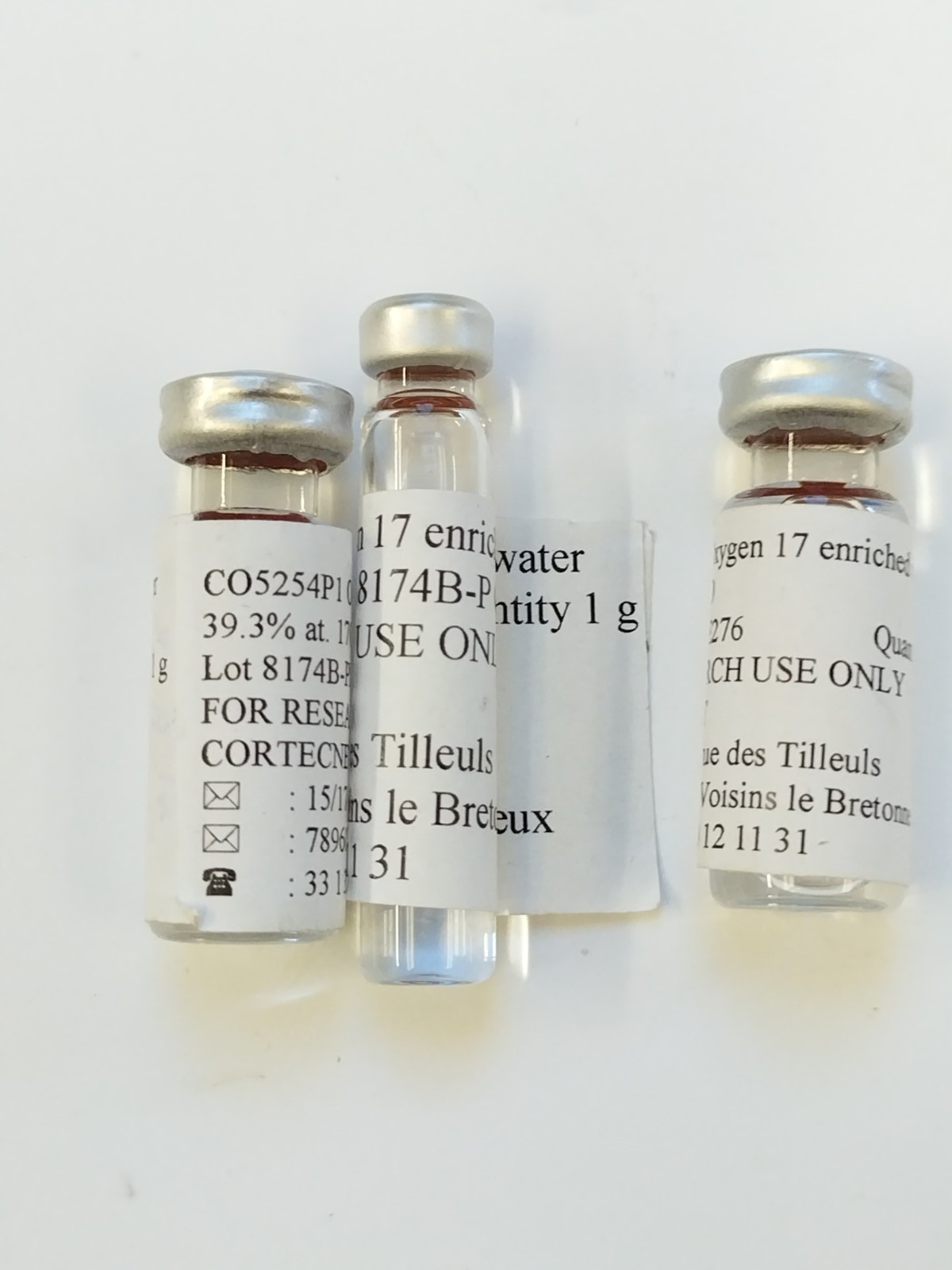 39.3% Oxygen 17 Stable Isotope water 3 g