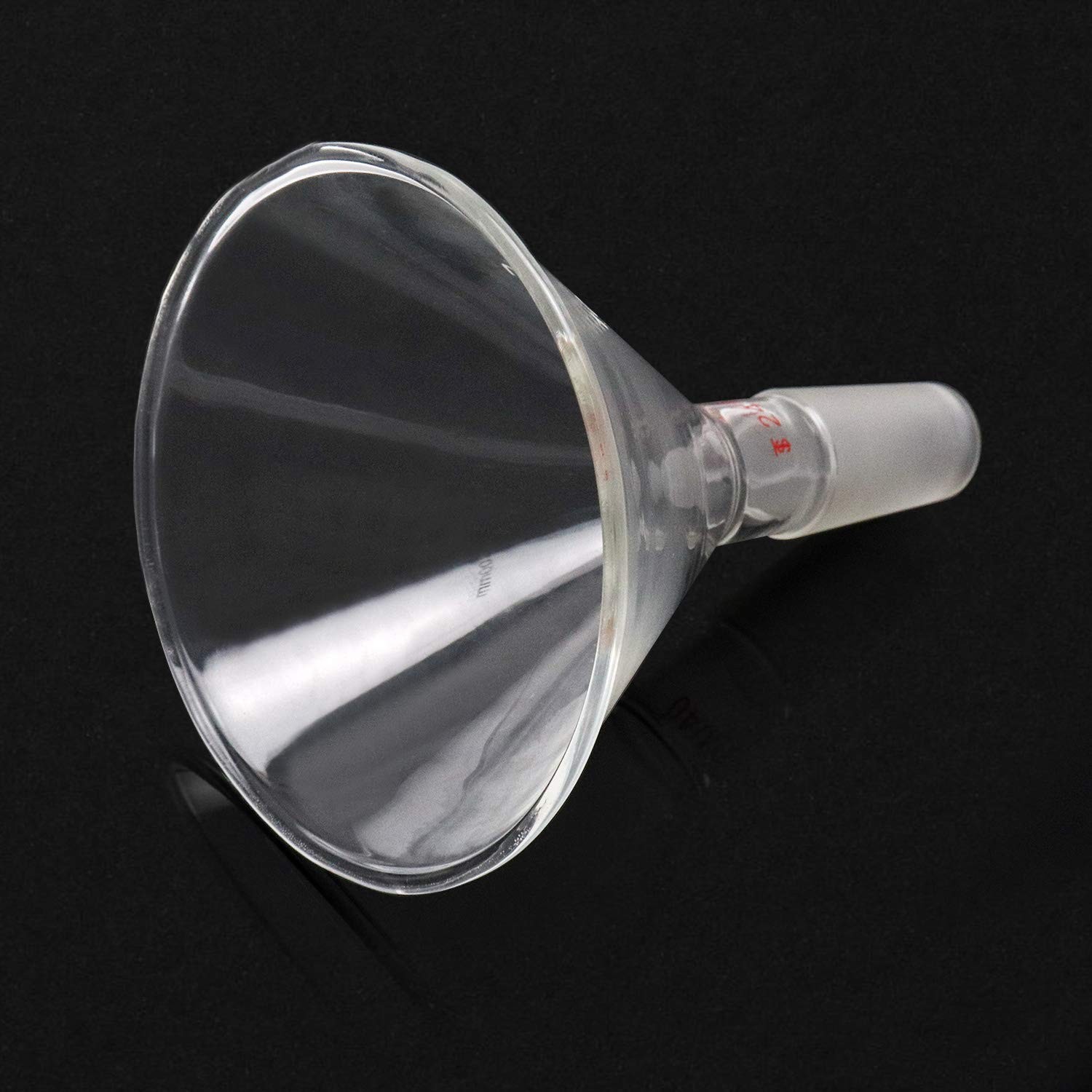 QWORK Glass Jointed Short Stem Powder Funnel Filter with Transparent