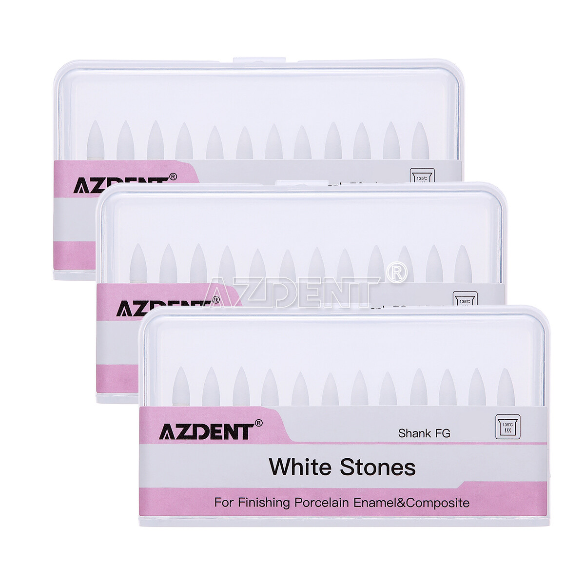 Dental Mounted White Polishing Stones Flame shape FG bur Arkansas Stone Points
