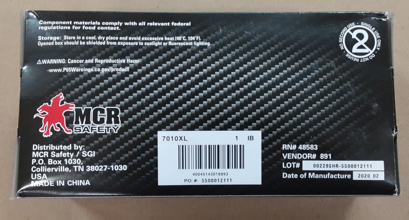 MCR Safety 7010 Chemtech™ Vinyl/Nitrile Blue Gloves, Size XL, 100-Box