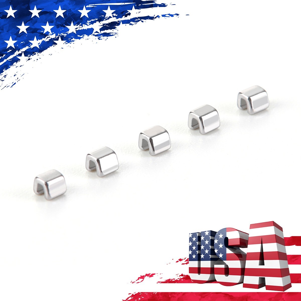 AZDENT Dental Orthodontic Crimpable Hook Stops Stainless Steel for Arch wires