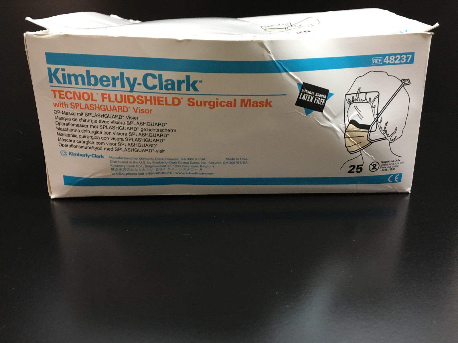 Kimberly Clark REF 48237 Tecnol Fluidshield Surgical Mask