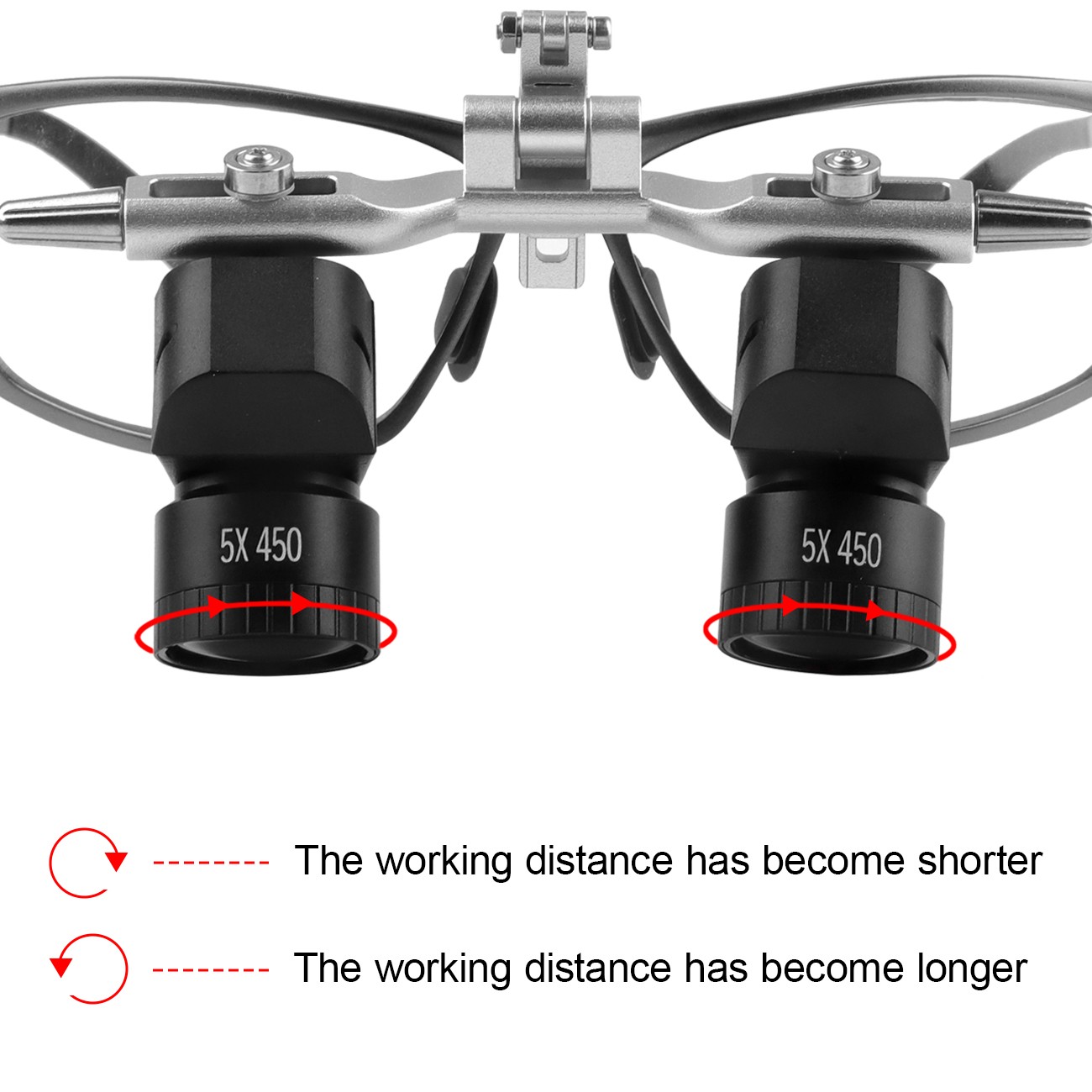 5X Dental Surgical Ergo Loupes Adjustable Working Distance Magnifying Glass US