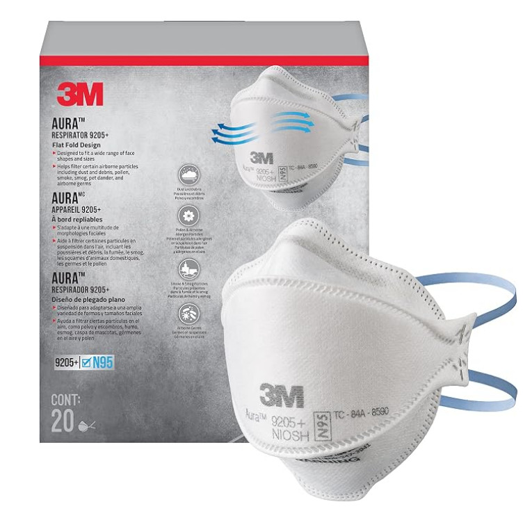 3M Aura 9205+ N95 Respirator Mask 30 Pack NIOSH Approved