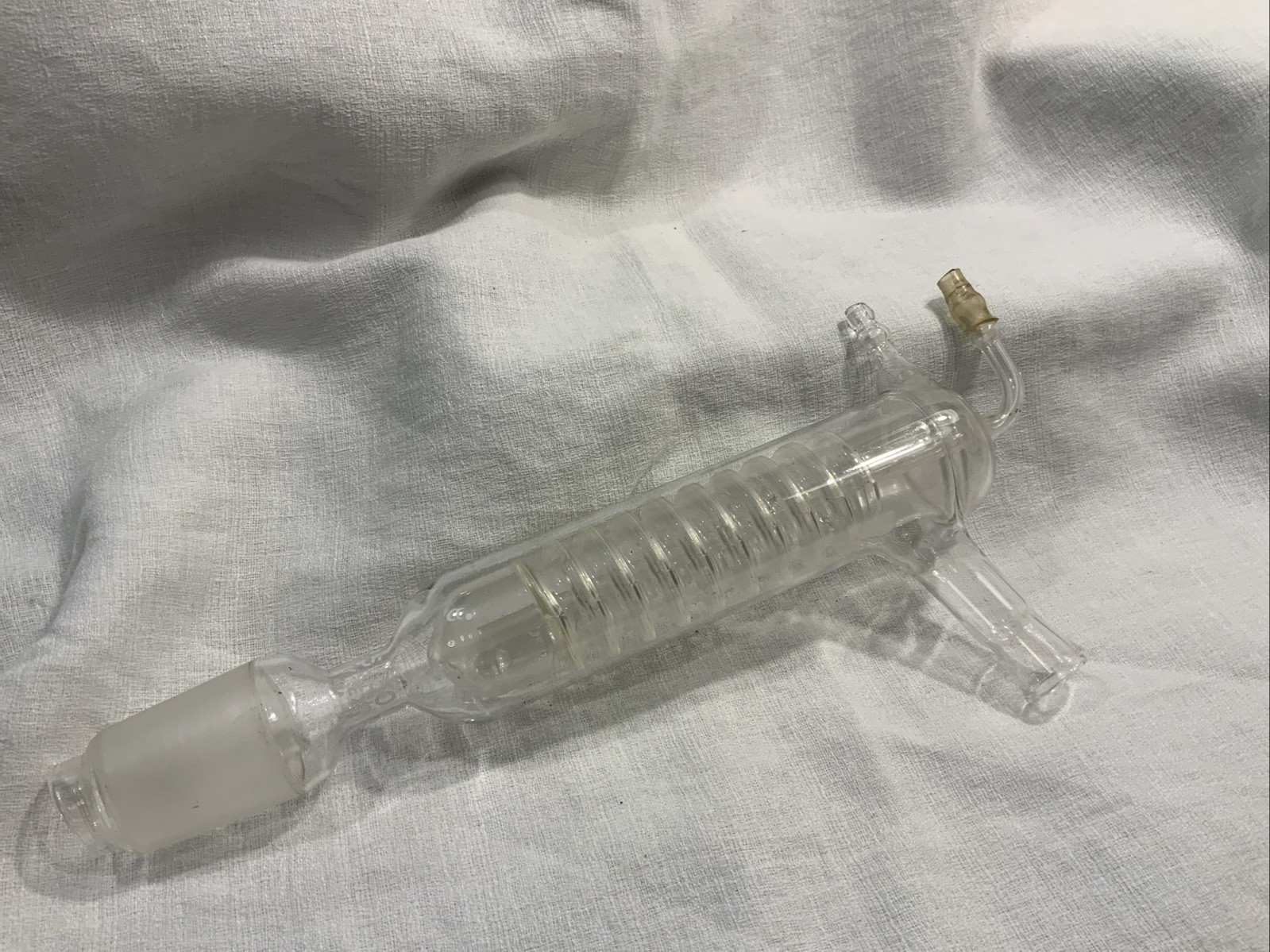 Corning Pyrex Glass Freidrich Condenser 45/50 Lower Joint Laboratory Clear Glass